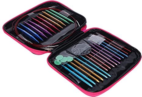 Pieces Interchangeable Circular Knitting Needles Set Interchangeable Aluminum Circular