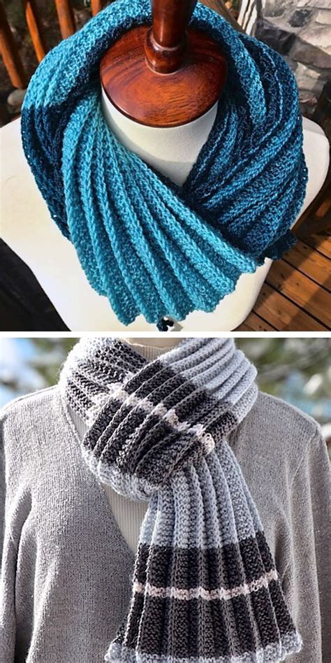 Free Knitting Pattern For 2 Row Repeat Pleated Scarf Fully Reversible