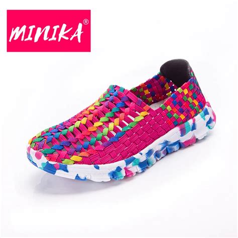 Minika New Arrival 2017 Flat Shoes Women Unique Design Breathable