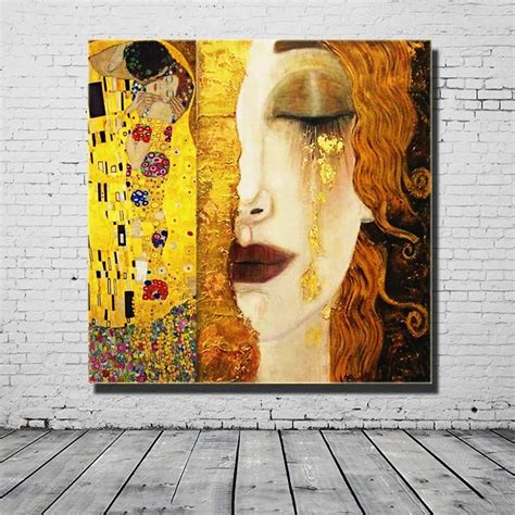 Hohe Qualität ölgemälde Leinwand Reproduktionen Goldene Tränen durch Gustav Klimt Kunst Gemälde