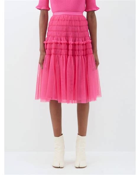 Molly Goddard Ava Sheer Tulle Skirt In Mid Pink Pink Lyst Uk