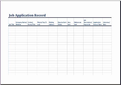 8 Job Application Log Excel Templates