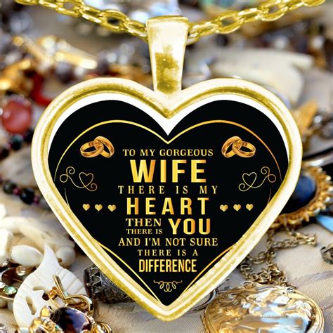 Wife Pendant Necklace To My Gorgeous Wife I Love My Wife Etsy