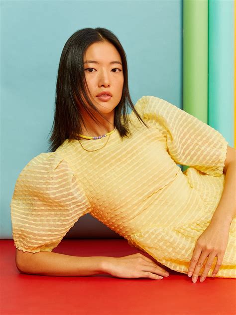 Puffed Sleeve Dress - Yellow - Pomelo Fashion