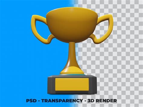 Premium Psd 3d Gold Trophy With Transparency Render Modeling Premium Psd