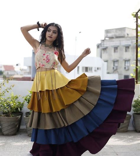 Beautiful Layered Cotton Silk Dress With Beautiful Color Combinations