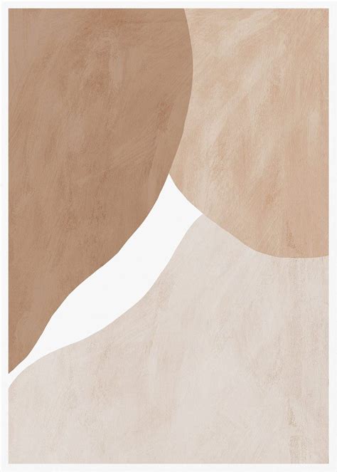 Pale Beige And Brown Figures Abstract Print Abstract Wall Art