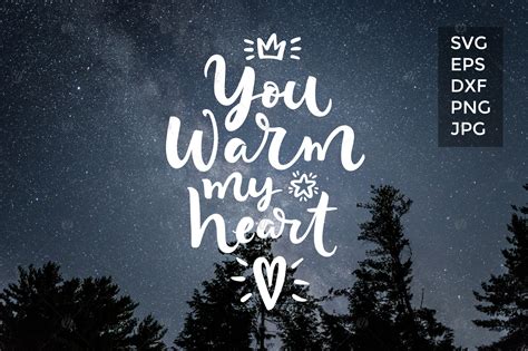 You Warm My Heart Vector Quote On Yellow Images Creative Store