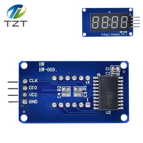 Tm1637 Led Display Module 7 Segment 4 Bits 036 Inch Clock Red Anode