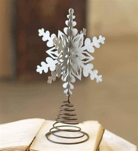 Vintage Dimensional Snowflake Tree Topper Or Table Decoration