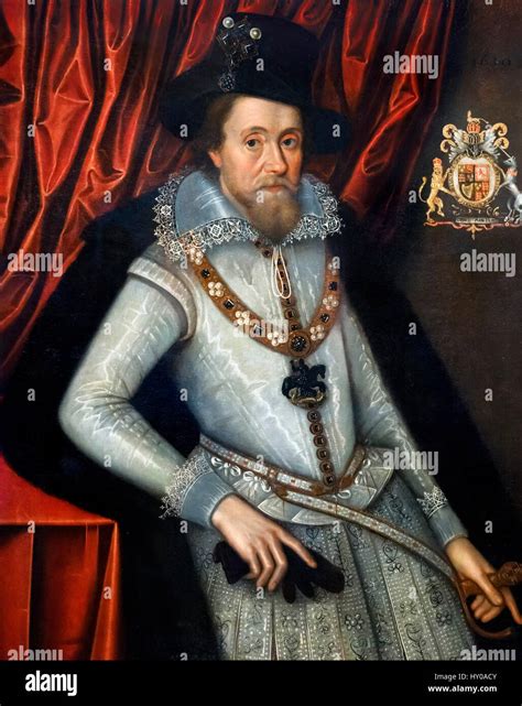 King James I Of England And Vi Of Scotland By John De Critz Oil On
