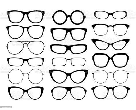 various black silhouette glasses eyeglasses frames set sunglasses