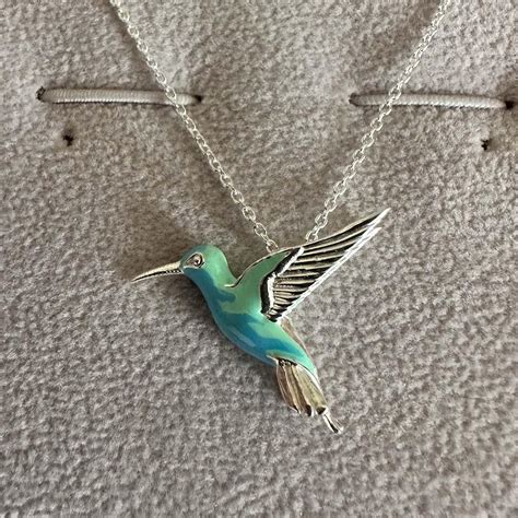 A Sterling Silver And Enamel Humming Bird Necklace Jewellery And Gold