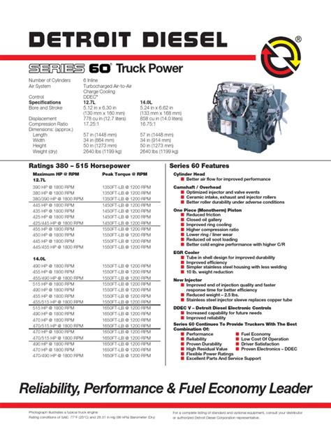Detroit Series 60 Engine Specs Pdf Fuel Injection Horsepower