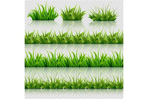 Green Grass Vector Seamless Borders Set 862887 Illustrations Design Bundles