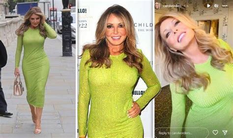 Carol Vorderman Shows Off Her Famous Curves In A Sparkling Green Dress