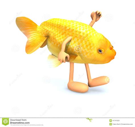 Red Fish With Arms And Legs That Walking Stock Illustration Image