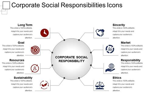 Corporate Social Responsibilities Icons Ppt Design Presentation