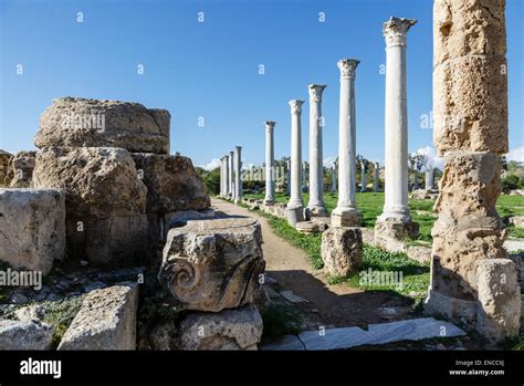 Salamis Ruins Near Gazimagusa Famagusta Northern Cyprus Stock Photo