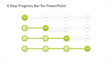 4 Step Powerpoint Diagram For Progress Slidemodel