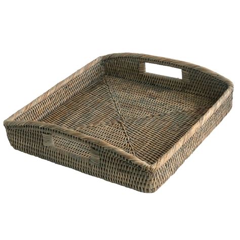 With its unfussy style and size, it'll blend into your home as easy as your animal does. Square Grey Rattan Serving Tray | Tray, Rattan, Breakfast ...