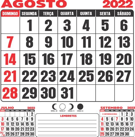 Agosto 2022 Calendário Imagem Legal