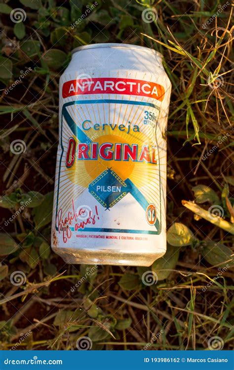 A Discarded Can Of A Popular Brazilian Beer Editorial Photography