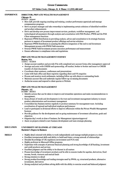 Wealth management associates builds client relations and assist with queries and investment and tax advice in collaboration with the wealth manager. Example in resume for managing confidential information