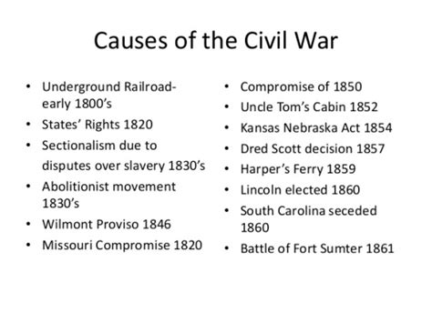 Causes Of American Civil War Essay
