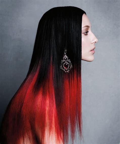 Black Hair With Red Tips Hair Pinterest Two Tones