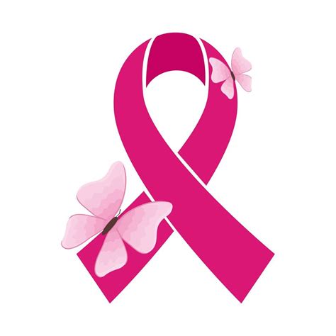 pink ribbon with butterflies of breast cancer awareness vector design 1904407 vector art at vecteezy
