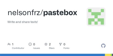 Github Nelsonfrzpastebox Write And Share Texts