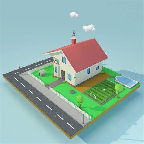 Low Poly House Fully Customizable 3d Model Of A Building 3d 3dmodel