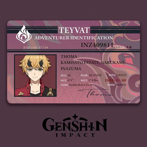 beep genshin impact id card character s adventurer identification inazuma characters shopee