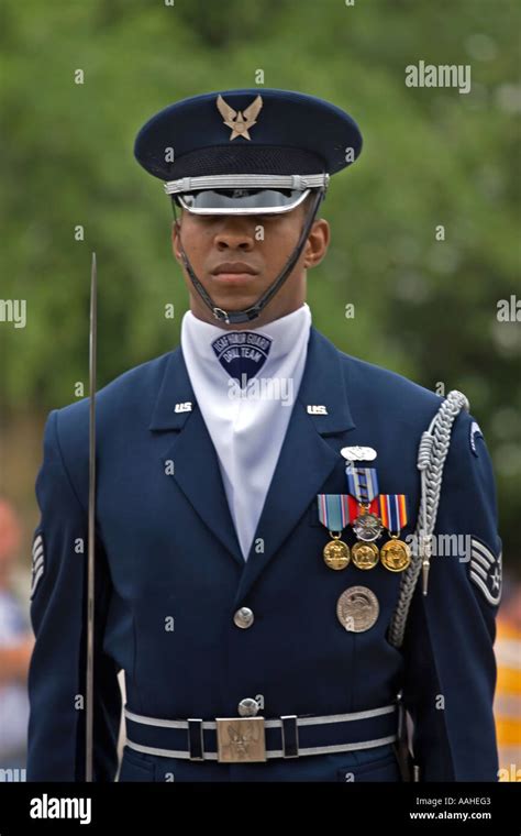 Military Usaf Honor Guard Drill Team Stock Photo Alamy