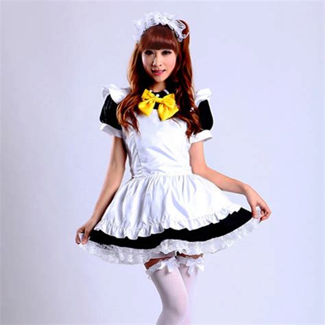 Gothic Lolita Dress Women Sweet Maid Cosplay Costume Anime Halloween