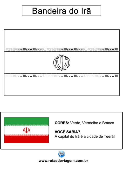 Para Imprimir Bandeira Do Irã Para Colorir Preto E Branco