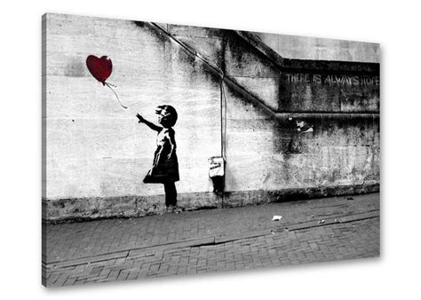 Bezogen auf die gründerzeit der modernen abstrakten kunst sind künstler wie banksy kaum wegzudenken.banksy bilder kaufen, banksy , banksy art , banksy streetart , street art. Banksy Graffiti Mädchen und Herzluftballon | Bilder-24.ch