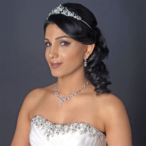 radiant rhinestone rose tiara headpiece elegant bridal hair accessories