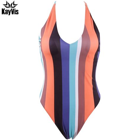 Kayvis New Sexy One Piece Swimsuit Women Vintage Bathing Suits Plus Size Swimwear Beach Padded