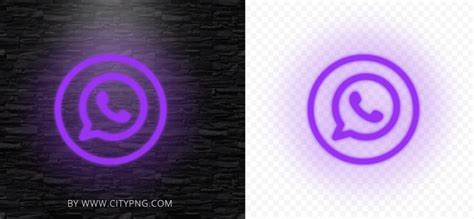 Hd Purple Neon Light Whatsapp Wa Round Circle Logo Icon Png Citypng