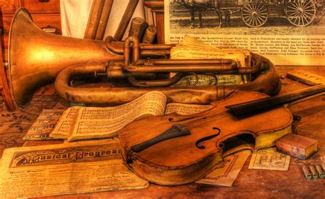 Flutes (often made out of bamboo). Trumpet And Stradivarius At Rest - Violin - Nostalgia ...