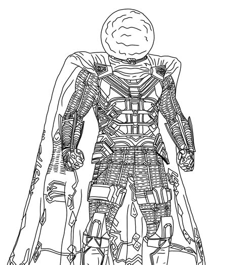 More images for coloring pages spiderman far from home » Mysterio Full Suit | Superhero Coloring Pages