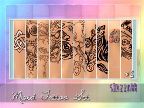 Shazzarrs Mixed Tattoo Pack 2 The Sims 4 Catalog Sims 4 Sims 4