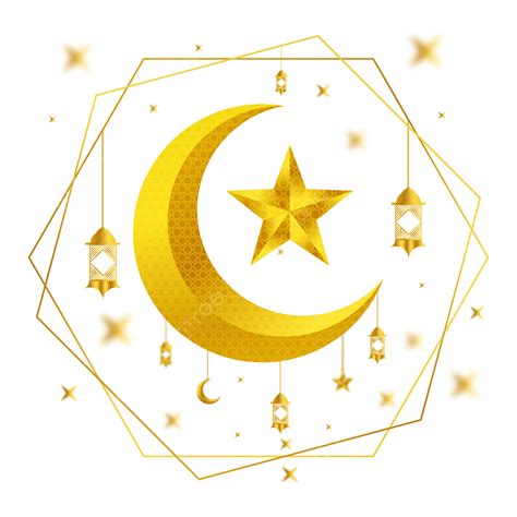 Ramadan Moon Star Vector Hd Png Images Gold Moon And Star For Ramadan