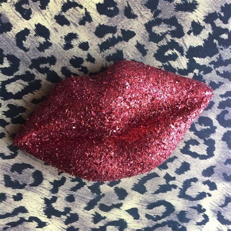 Lips Retro Glitter Mouth Wall Hanging In Custom Colors Made Etsy