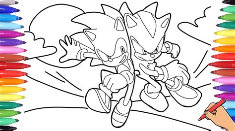 The coloring sheet features sonic, tails, knuckles the echidna, cream the rabbit, amy rose, silver the hedgehog and big the cat. Shadow Sonic The Hedgehog Coloring Pages