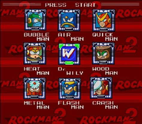 Mega Man 2 Stage Select Snes By Marinostyle On Deviantart