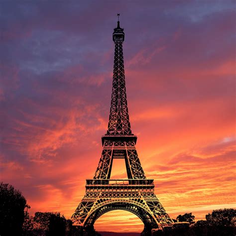 Eiffel Tower Wallpaper 4k Sunset Evening Sky Paris