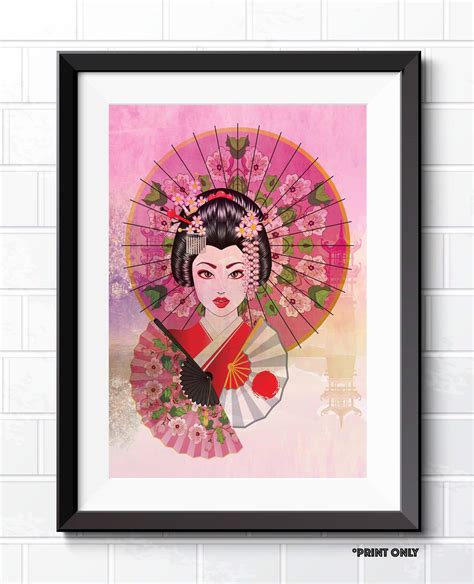 Stunning Japanese Geisha Art Prints A4 A3 A2 Geisha Girl Art Etsy